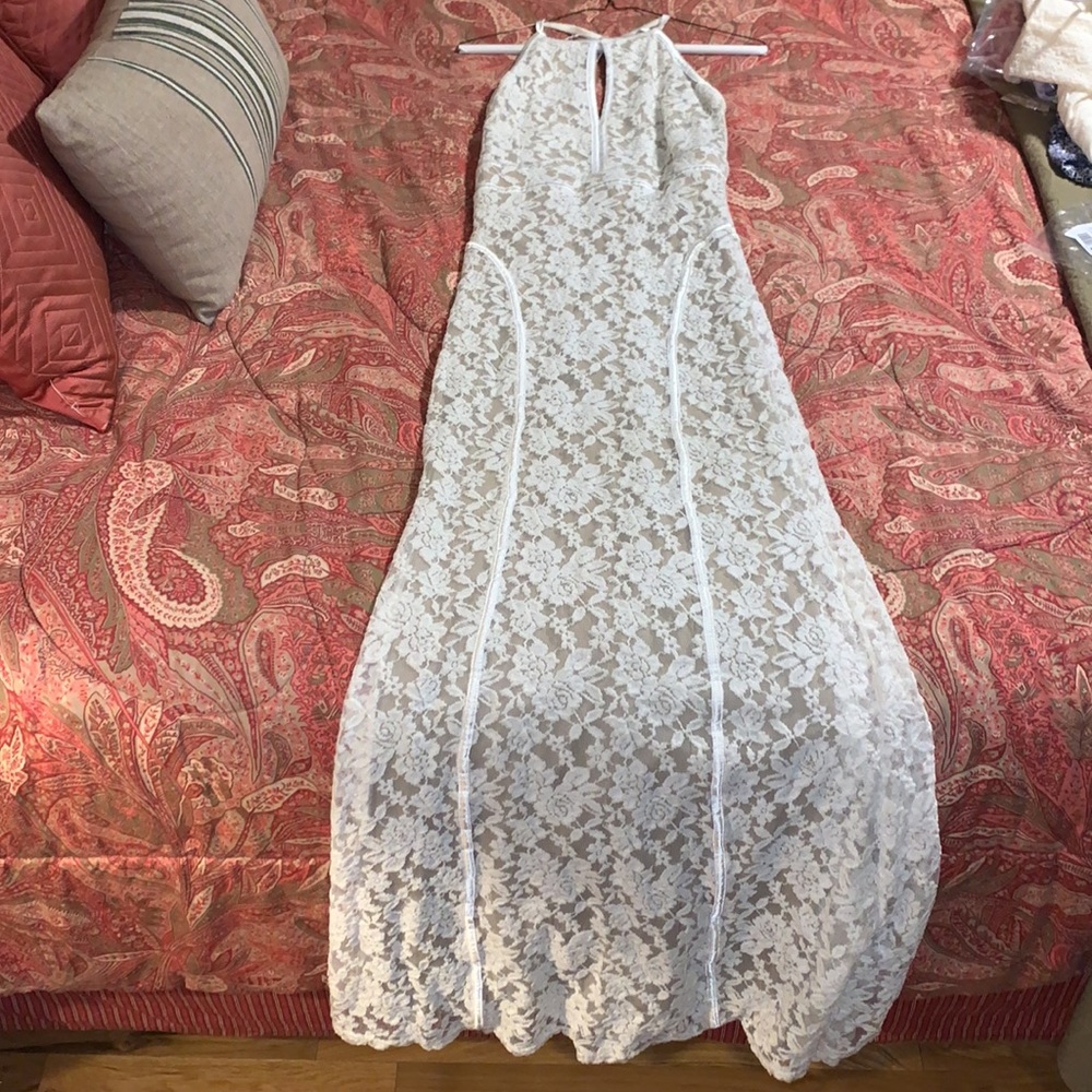 White Lace Prom Dress